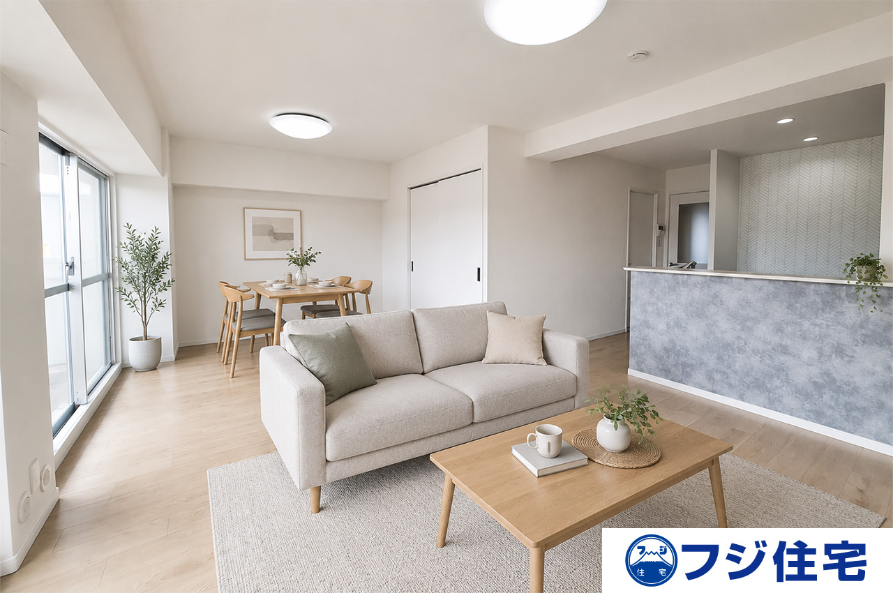 LDK:※バーチャルステージング画像(AI合成)です。合成された家具等は販売価格に含まれません。