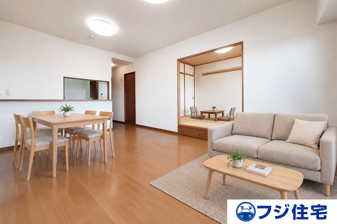 LDK：バーチャルステージング画像（AI合成）です。合成された家具等は販売価格に含まれません。
