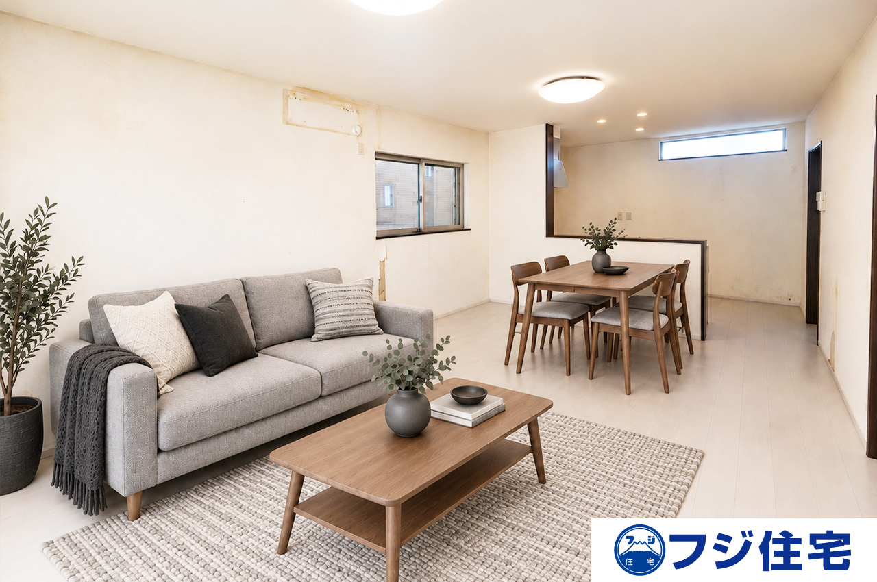 LDK：バーチャルステージング画像（AI合成）です。合成された家具等は販売価格に含まれません。